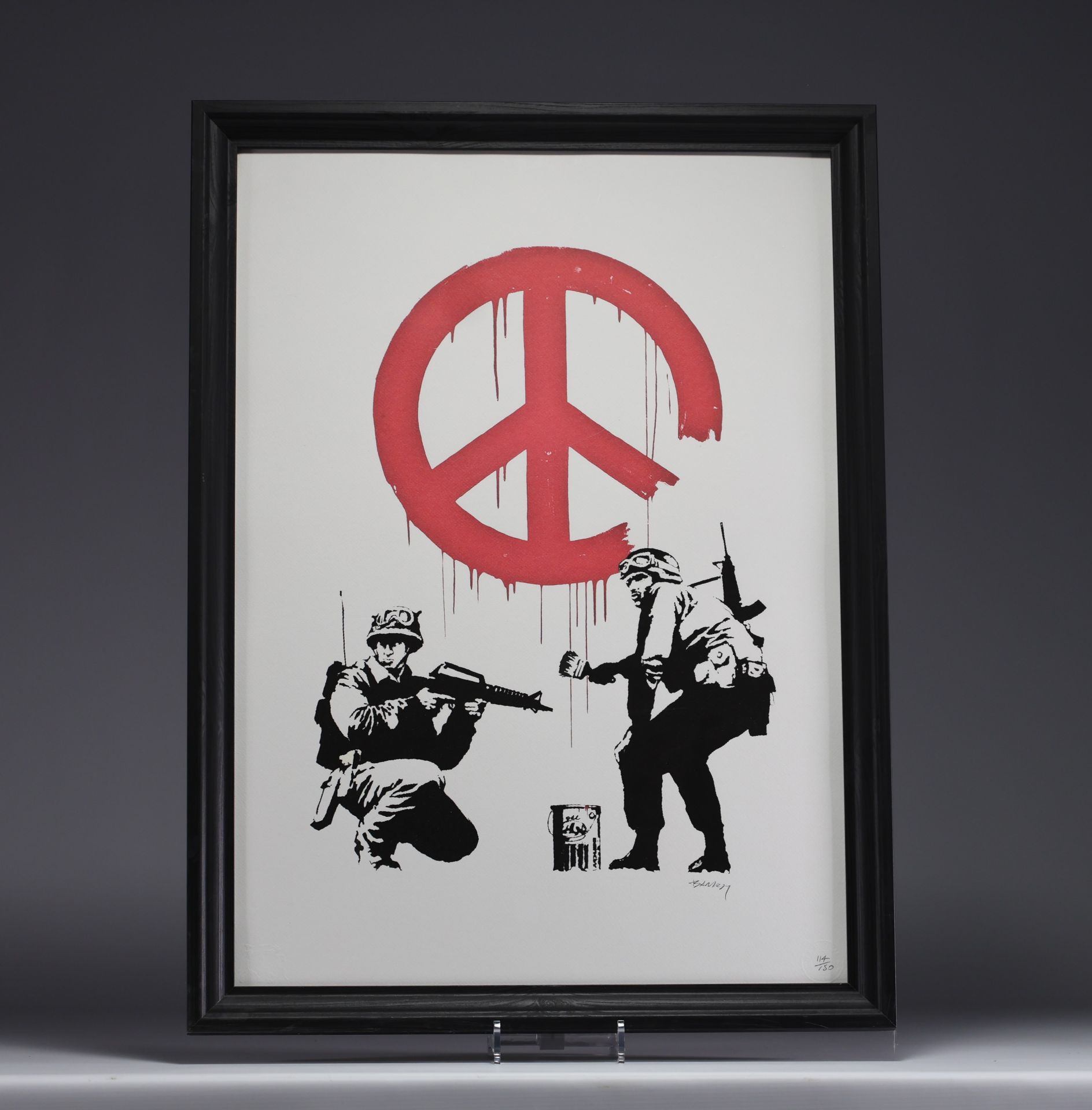 Lithograph in the style of Banksy, numbered 114/150 - Image 2 of 2