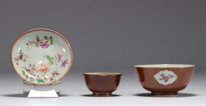 China - Set of three 18th century porcelain pieces.