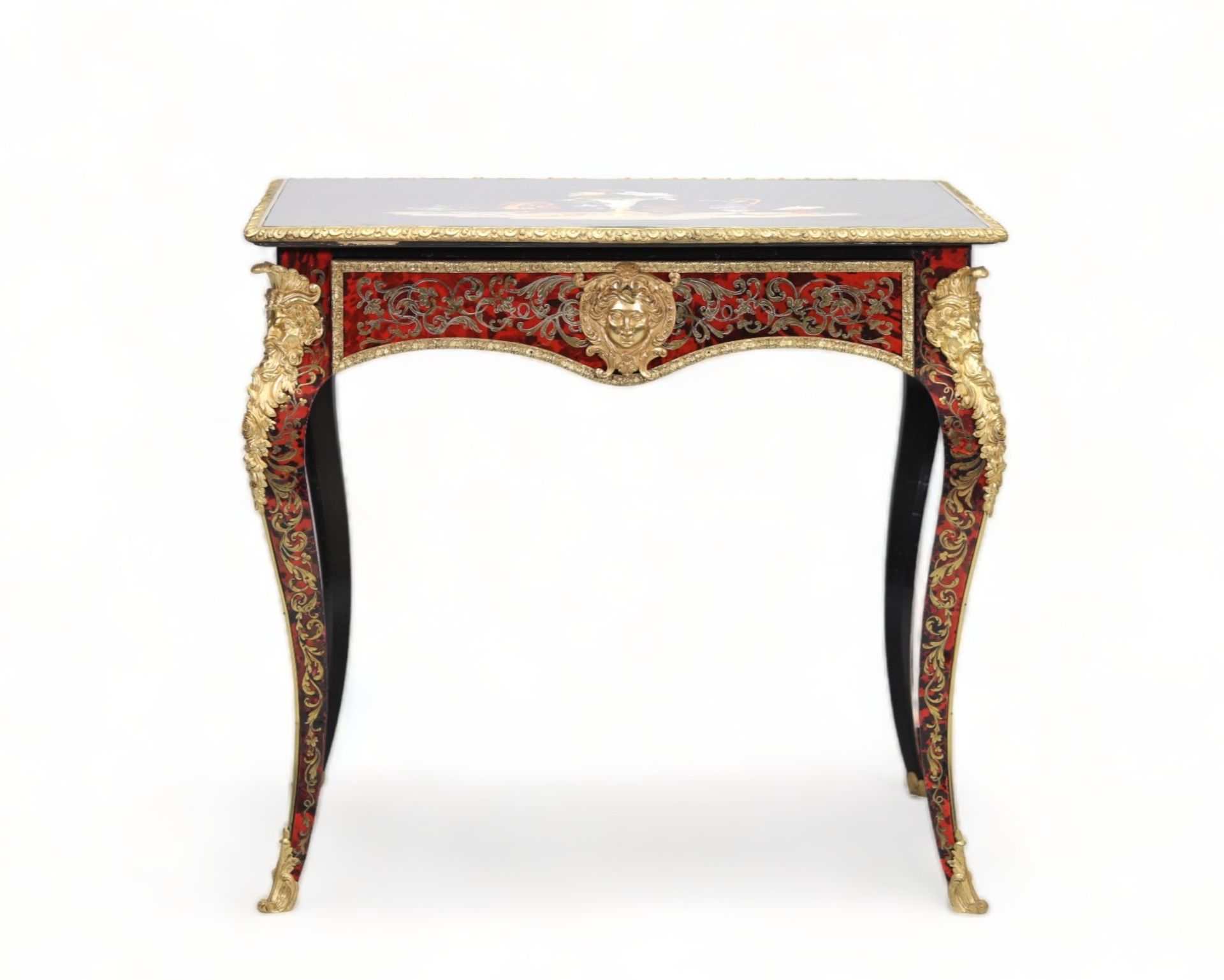 Alphonse GIROUX (1776-1848) Exceptional marble and gilt bronze marquetry table. Stamped "Alph. Girou - Bild 4 aus 7
