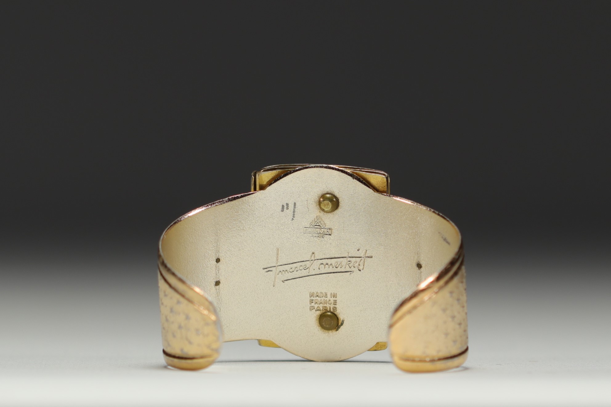 Albert Flamand Paris - "Marcel Merkes" cuff bracelet in Fladium, circa 1930-40. - Image 3 of 4