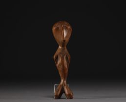 DRC - Lega statuette in carved wood.
