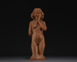Francois julien BOSMANS (1908-1977) "Buste de femme" Terracotta sculpture.
