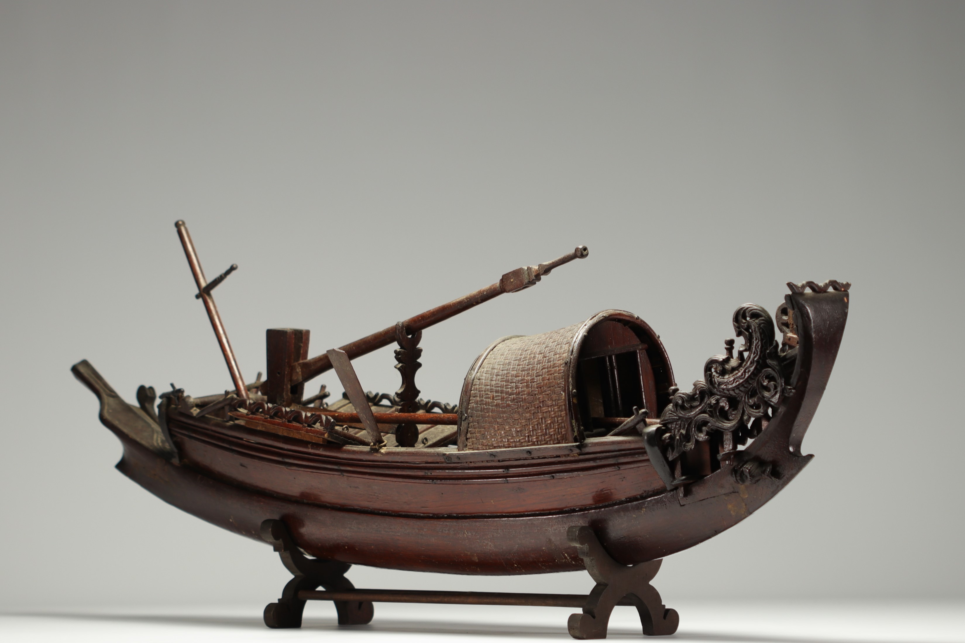 China - Carved wooden junk, 19th century. - Image 4 of 5