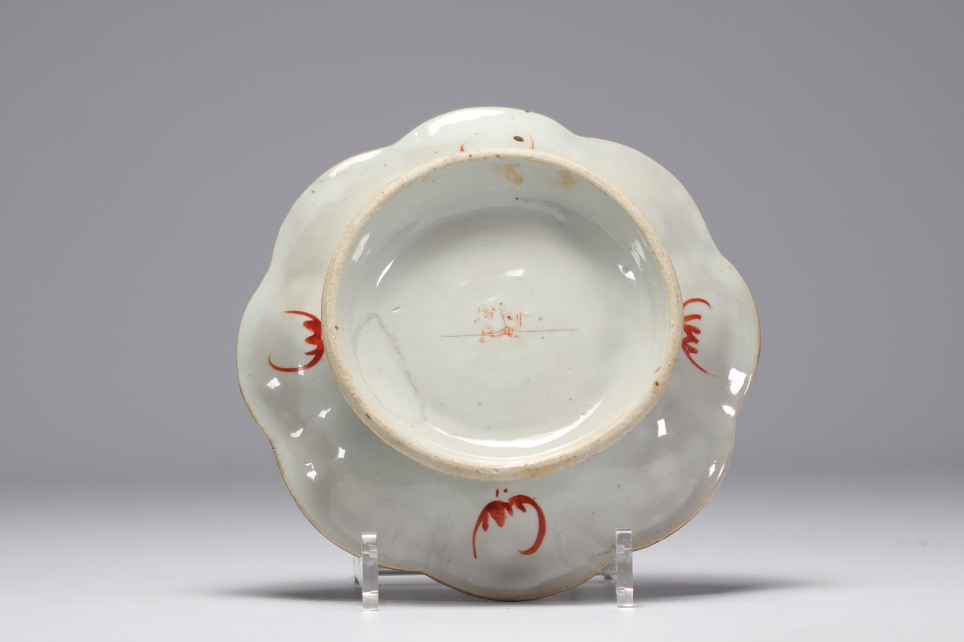 China - 19th century plate on pedestal. - Bild 3 aus 3