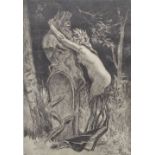 Felicien ROPS (1833-1898) â€˜Hommage a Panâ€™ Etching, signed in the plate and monogrammed.