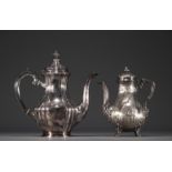 Set of two solid silver coffee pots, hallmarked 800.