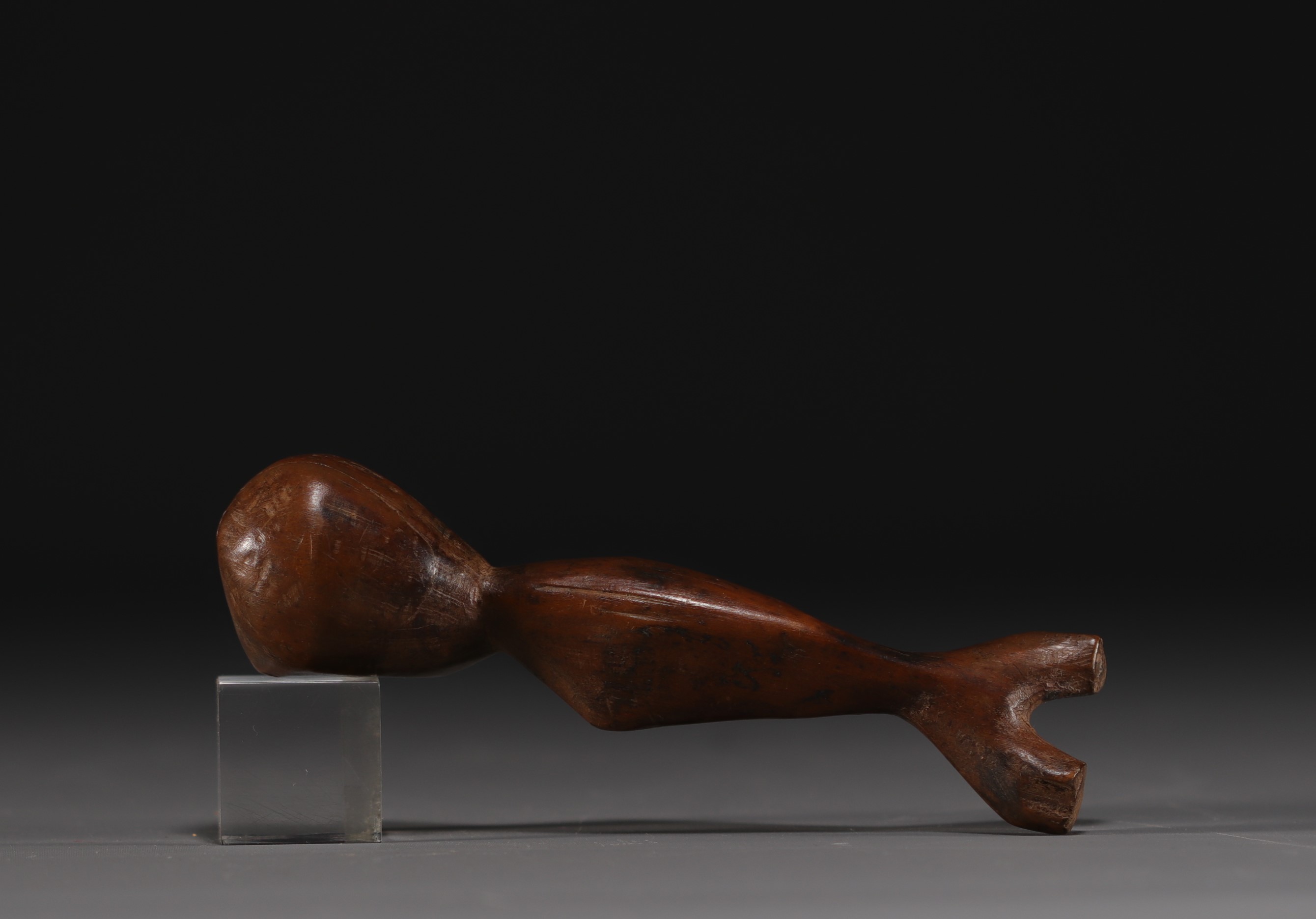 DRC - Lega statuette in carved wood. - Image 2 of 4