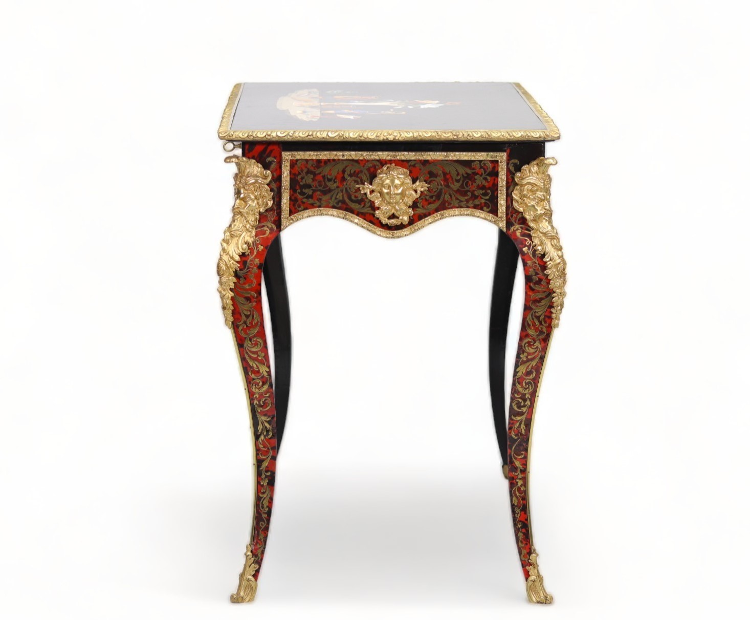 Alphonse GIROUX (1776-1848) Exceptional marble and gilt bronze marquetry table. Stamped "Alph. Girou - Image 7 of 7
