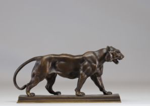 Bronze panther signed Barry