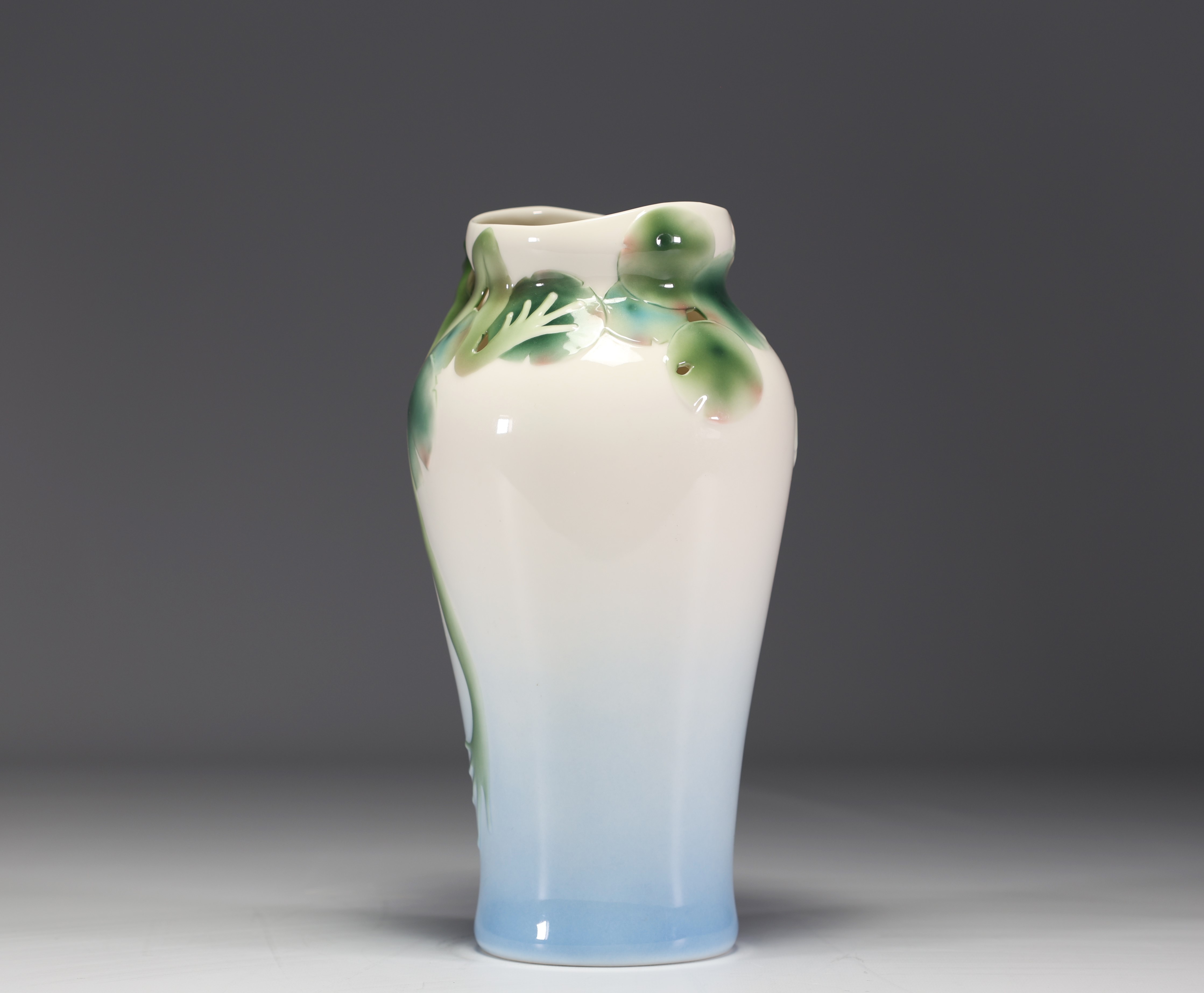 Franz Collection - "Climbing frog" Contemporary openwork porcelain vase. - Image 4 of 6