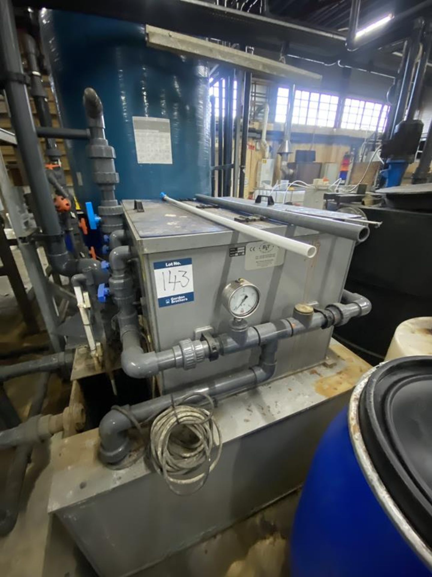 BLT, multi-tank effluent treatment plant including carbon filter Pentair, steel water stilling tank;