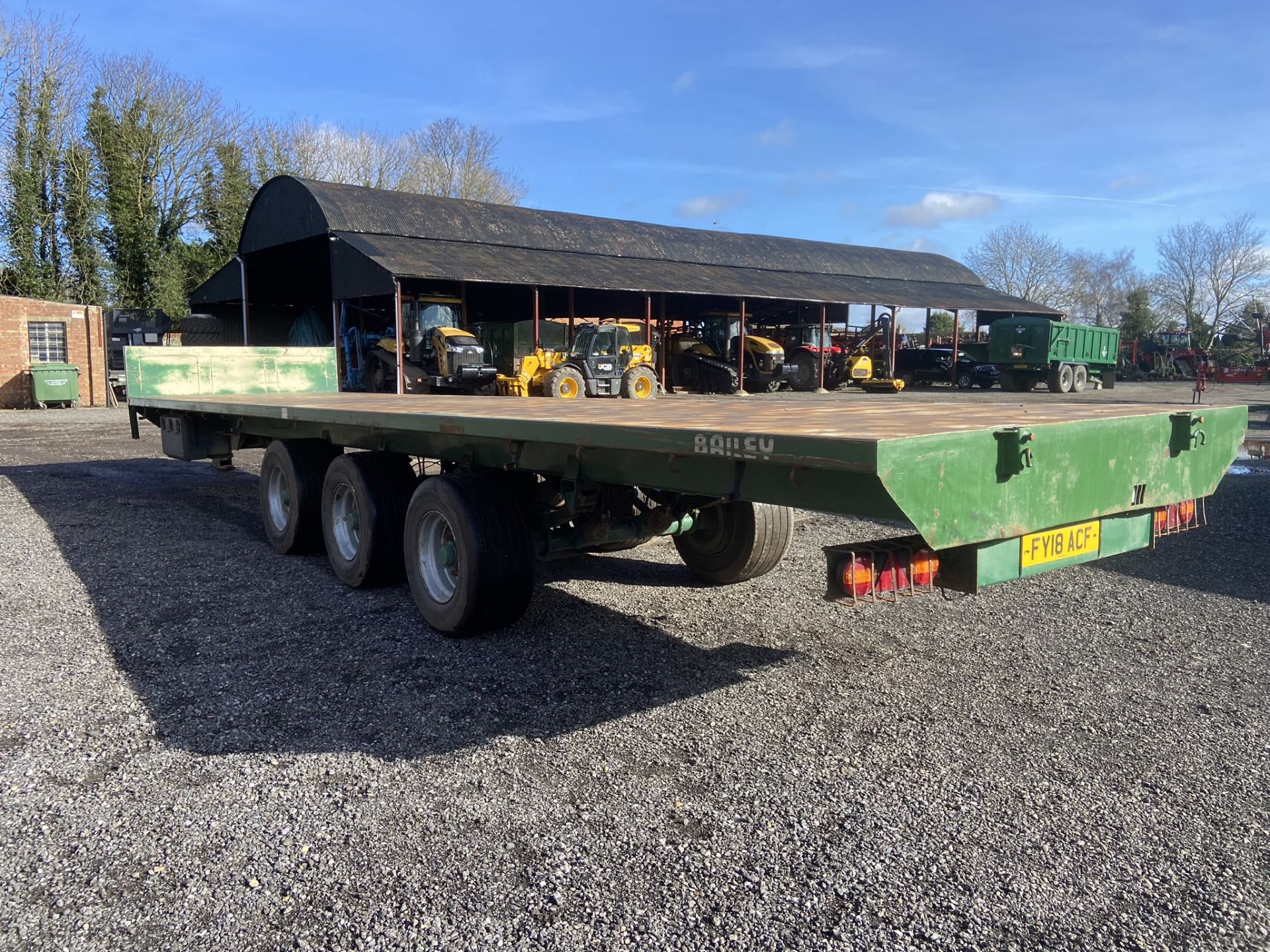 2014 Bailey 18-Ton 36' Triple Axle Flatbed Trailer S/No. 12527, 435/50R 19.5 Mini Super Single Tyres - Image 5 of 7