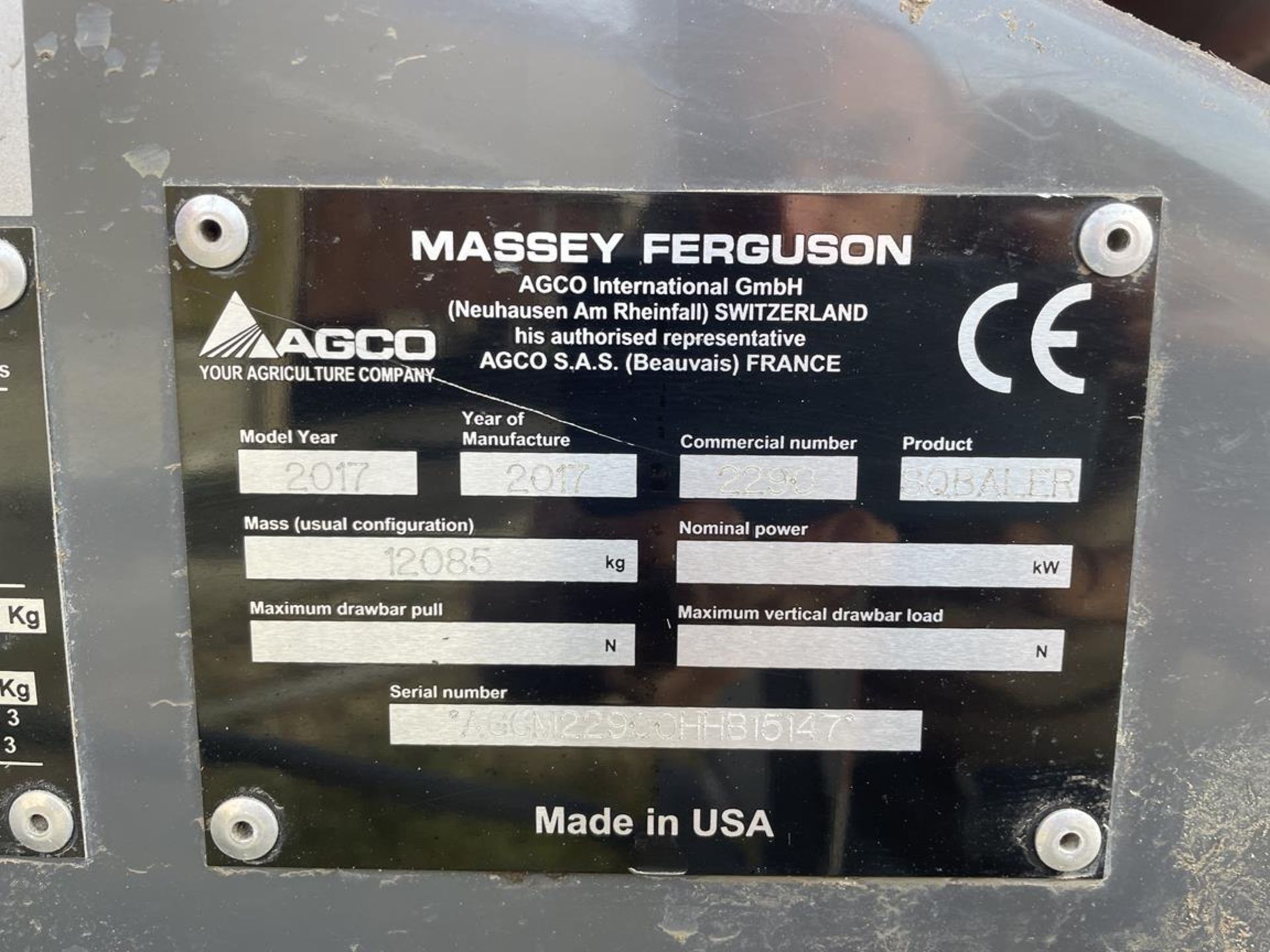 2017 Massey Ferguson MF2290 Model SQ Twin Axle Baler, S/No. AGCM22900HHB15147, 29,670 bales, - Image 13 of 14