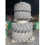 Set 4 Tractor Dual Wheels, Sizes 650/65R42 (70%) and 540/65/R30 (30%)