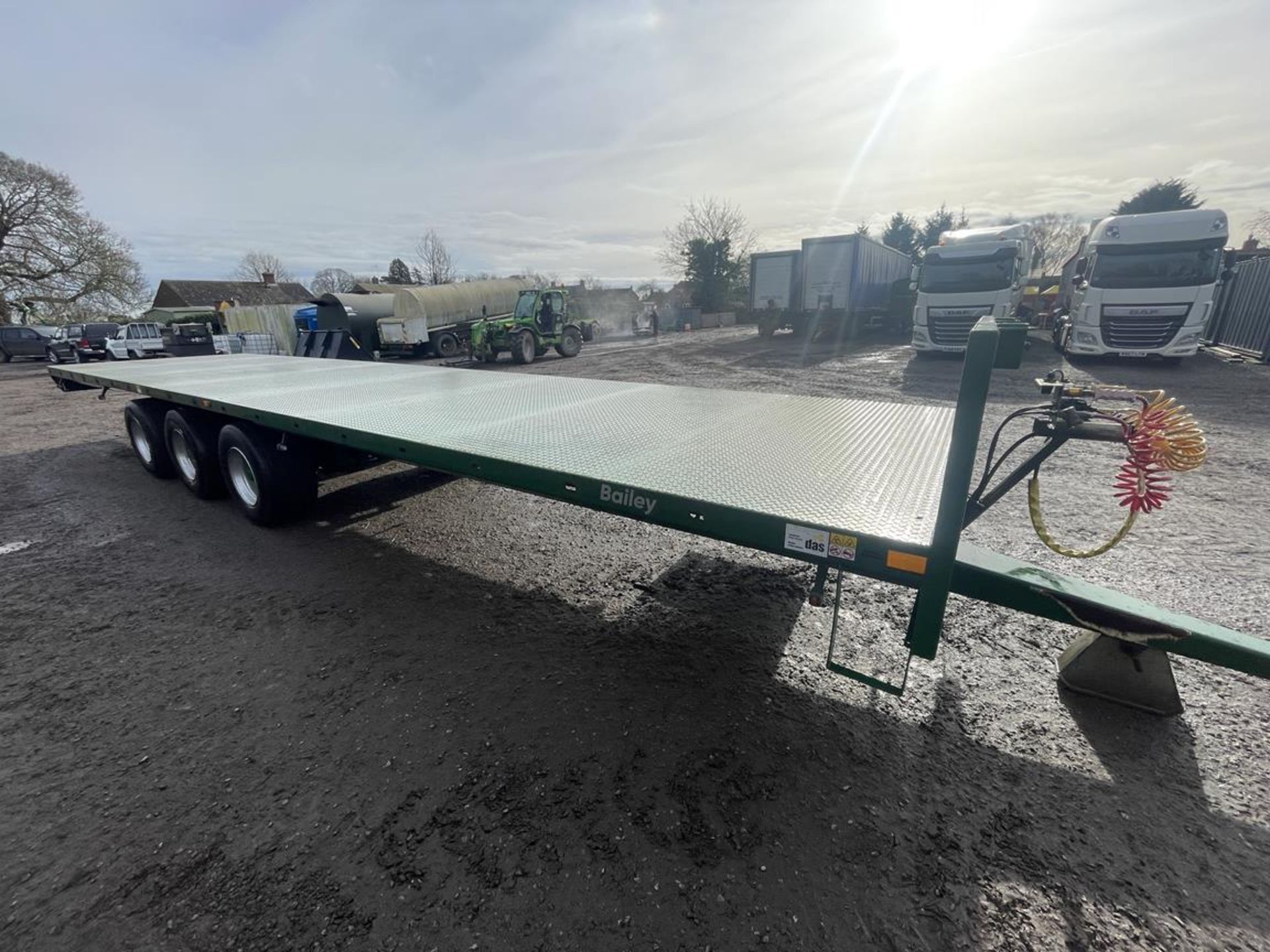 2019 Bailey 36' 18-Ton Flat Deck Triple Axle Flatbed Trailer, S/No. 193818, 435/50R19.5 Mini Super