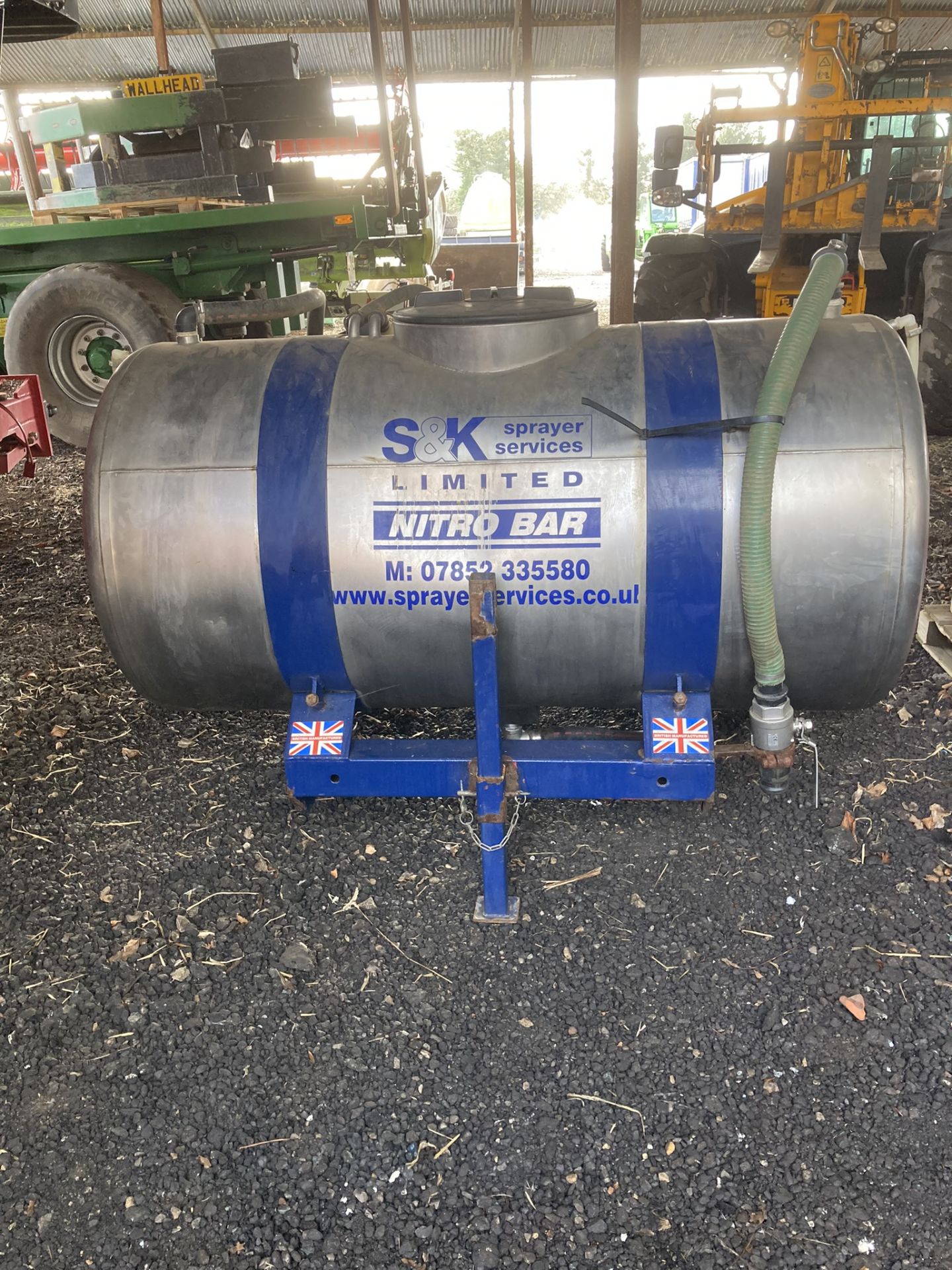 S & K Liquid Fertiliser Tank by Watson and Brookman, Tank No. 2355/304L, Capacity 1200 Litres,