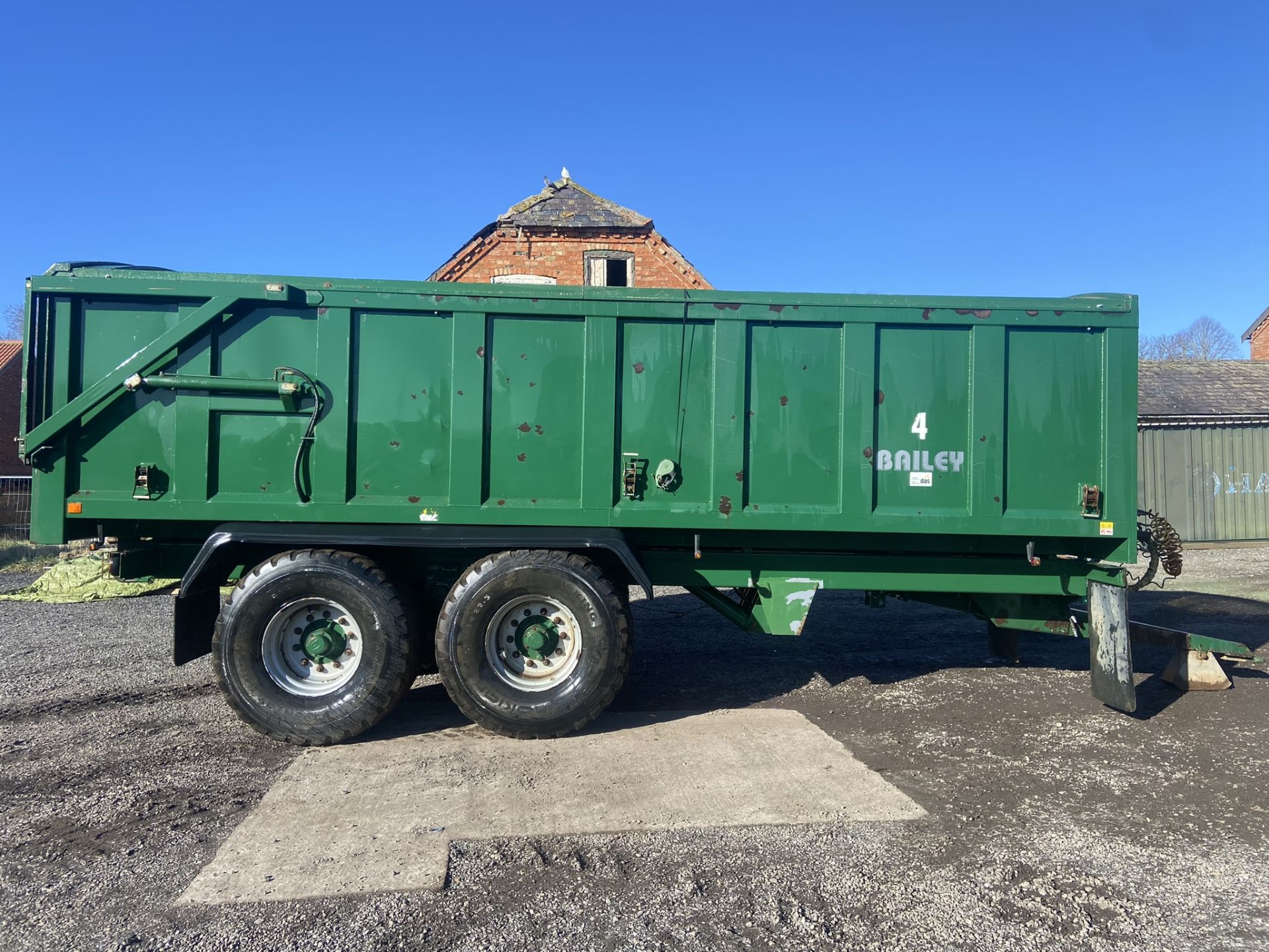 2015 Bailey TB 16-Ton Double Axle Hydraulic Tipper Trailer S/No. 14278, 560/60R22.5 Flotation - Image 3 of 10