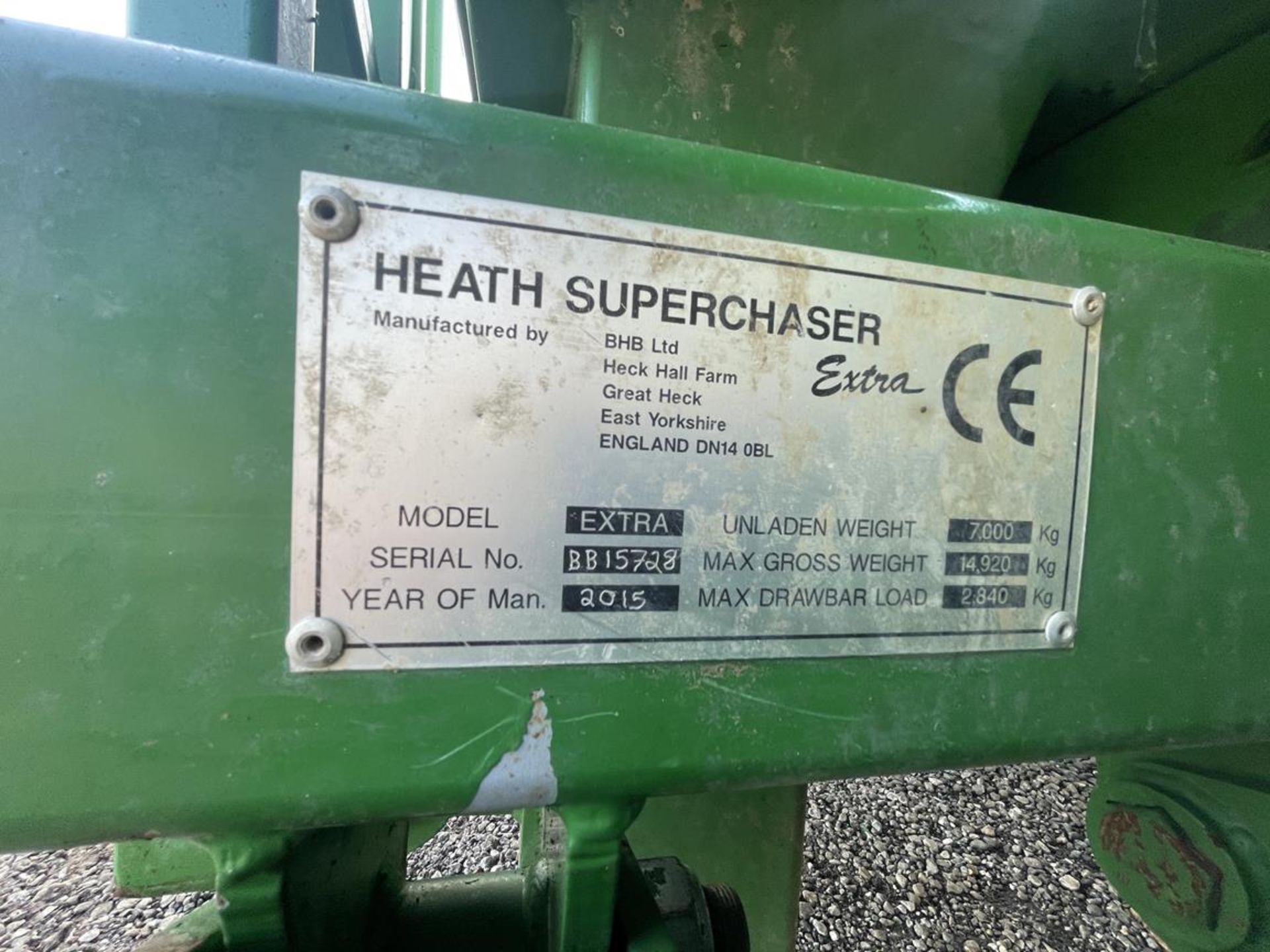 2015 Heath Superchaser Model Super Extra Bale Chaser, Double Axle Trailer S/No. BB15728, Air Brakes, - Image 9 of 9