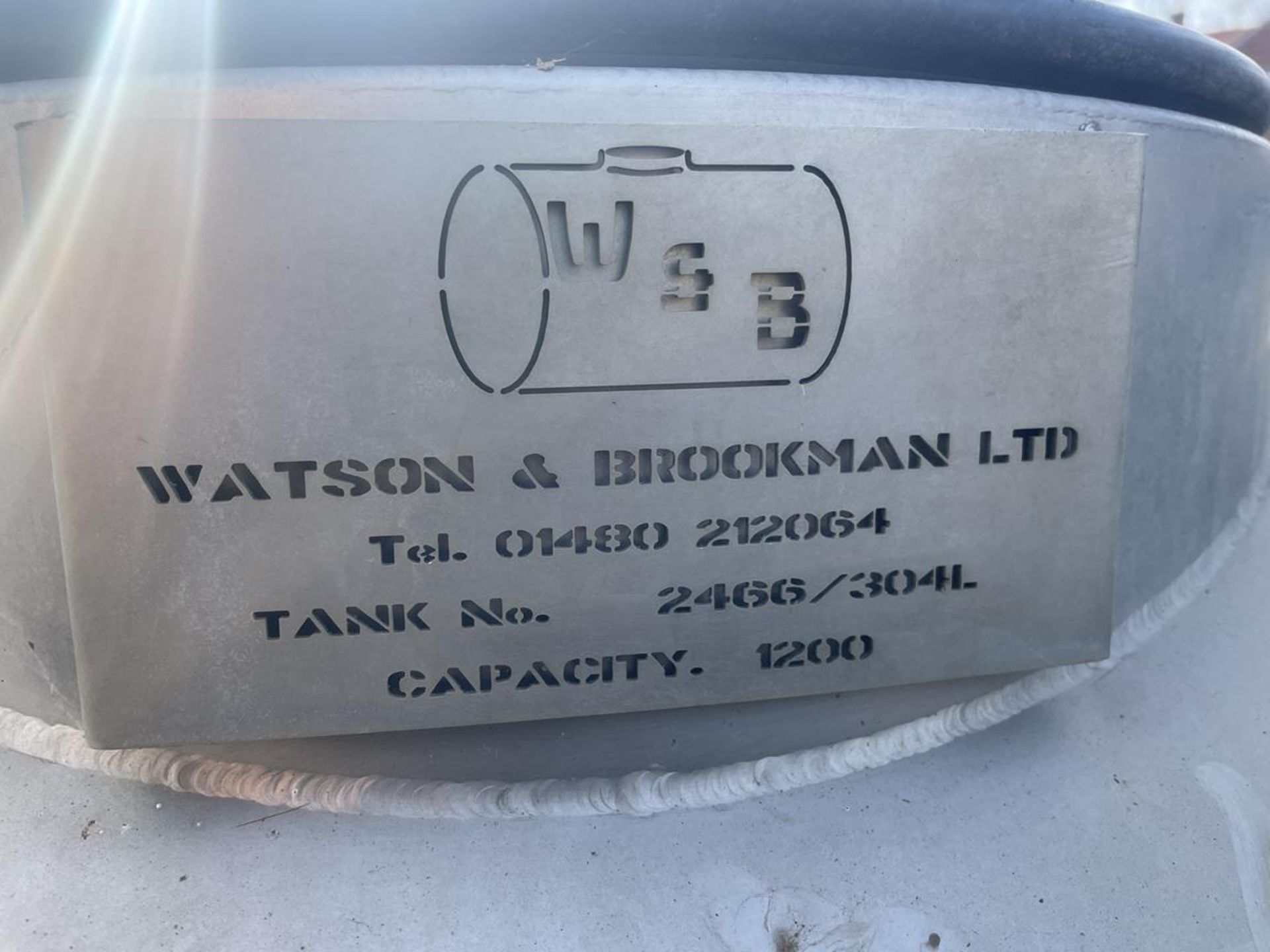 S & K Liquid Fertiliser Tank by Watson and Brookman, Tank No. 2466/304L, Capacity 1200 Litres, - Bild 4 aus 5