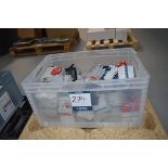 Box of assorted Allen-Bradley, Universal analog modules, Linkwell terminal blocks, circuit breaks