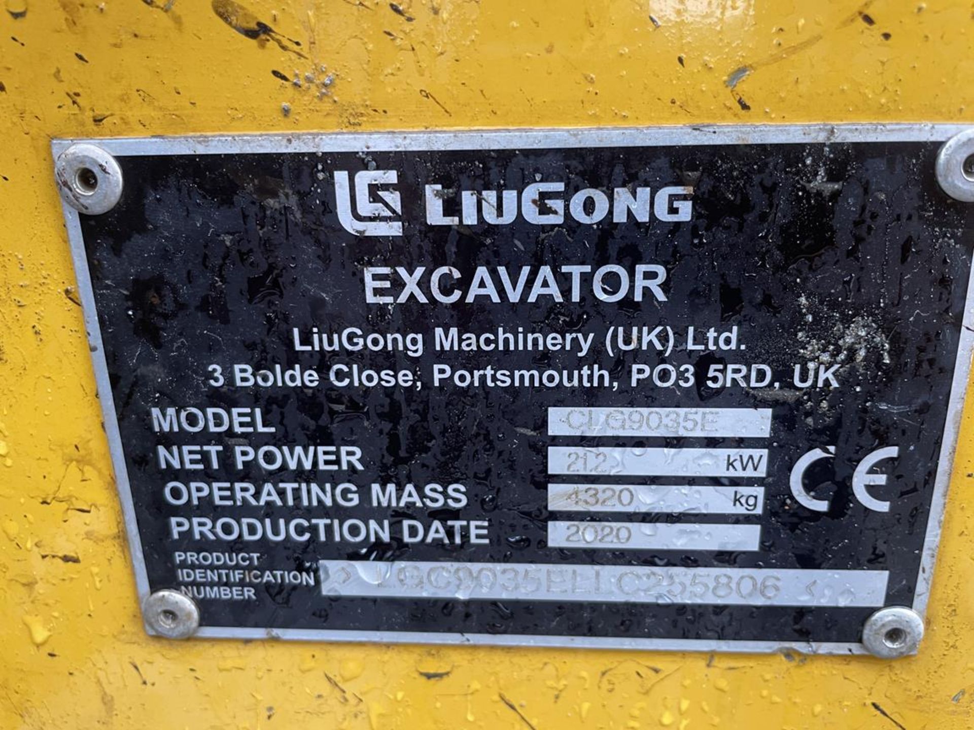 Liugong CLG9035E 4.3-Ton Operating Mass Hydraulic Mini Excavator S/No. LGC9035ELLC255806 (YOM: - Bild 5 aus 12