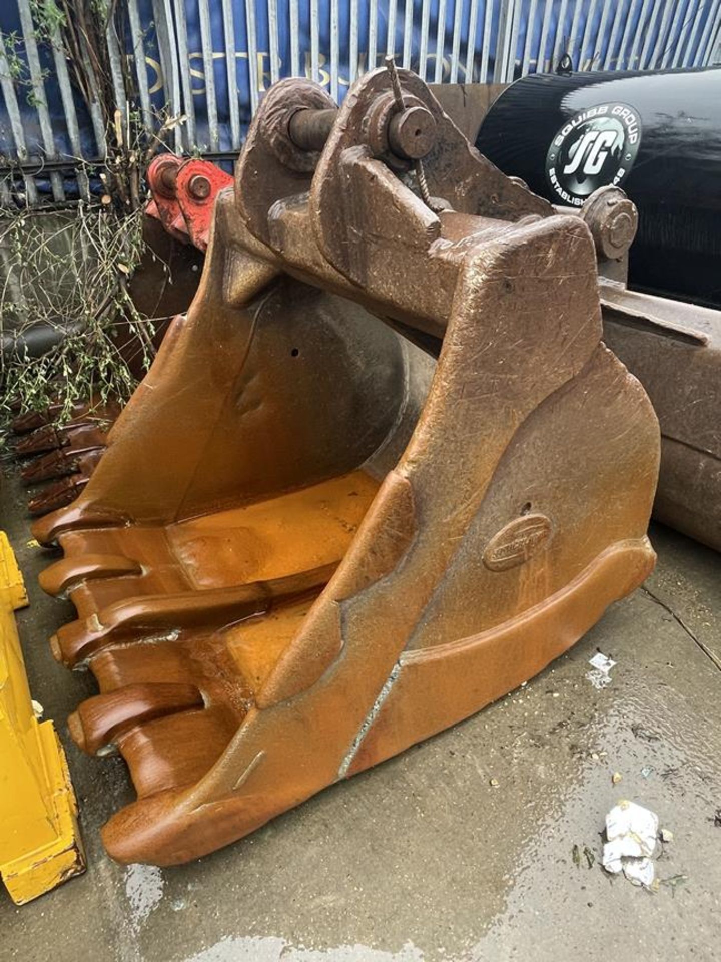 Large Strickland Excavator Bucket, Measures c.1.4x1.3m