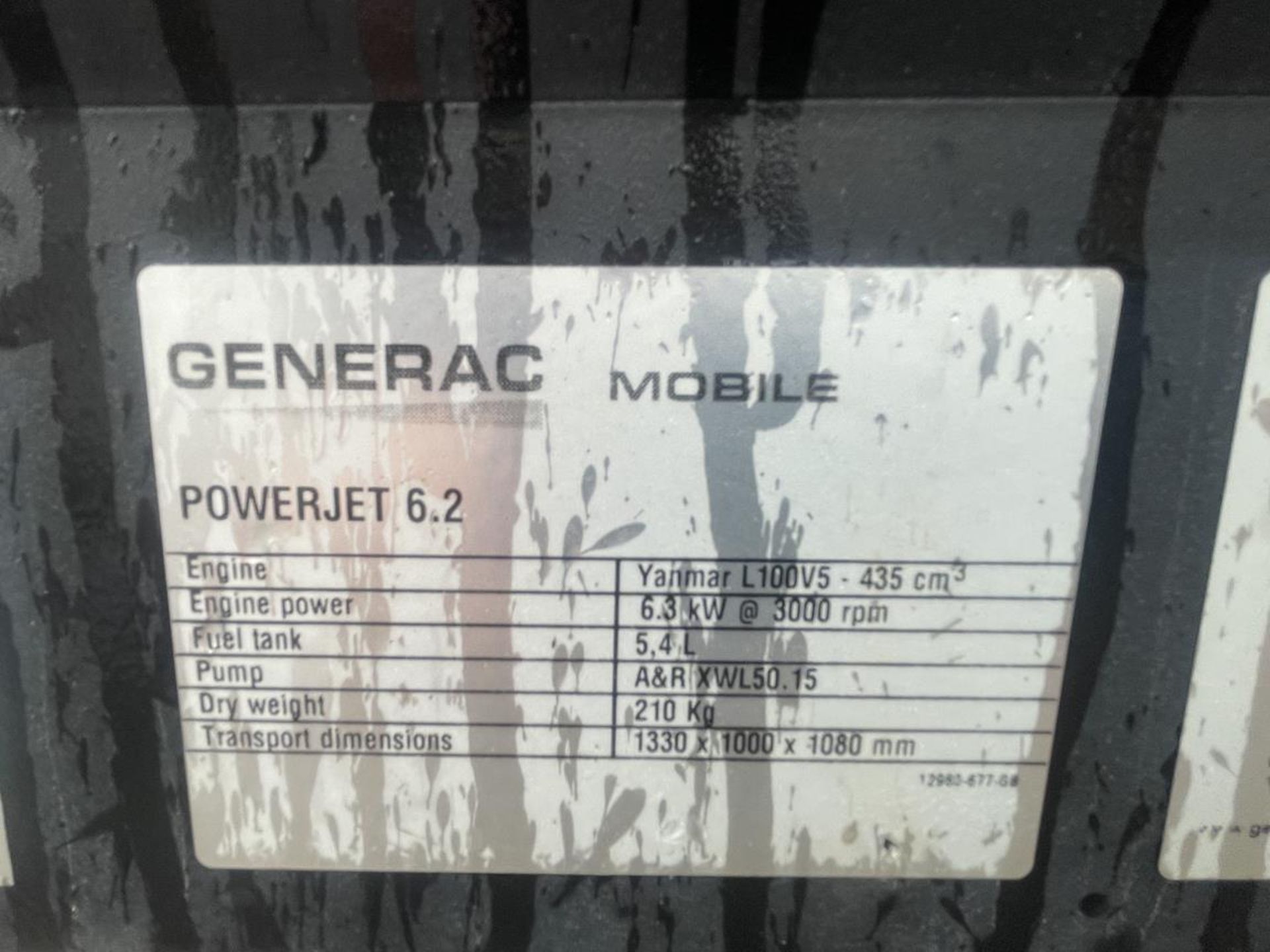 Generac Powerjet 6.2 Mobile Dust Supression Unit S/No.GGI0023158 (YOM: 2021) - Image 6 of 9