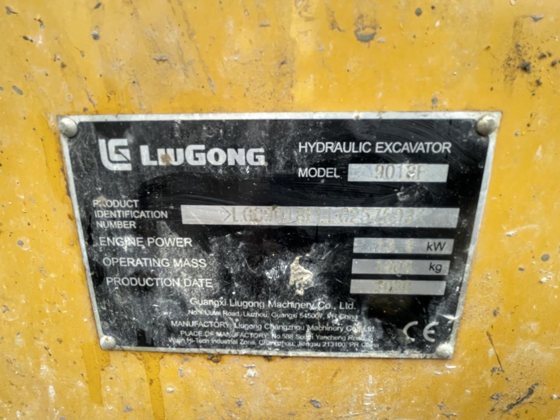 Liugong 9018F 1.9-Ton Hydraulic Mini Excavator S/No. LGC9018FLLC257693 (YOM: 2020), Run Hours: 760.3 - Image 5 of 13