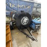 Towable 2m Bowser Tank, Diameter c.1.2m, Fitted with Loncin 80cc Petrol Engine Pump S/No. NRSH.80H