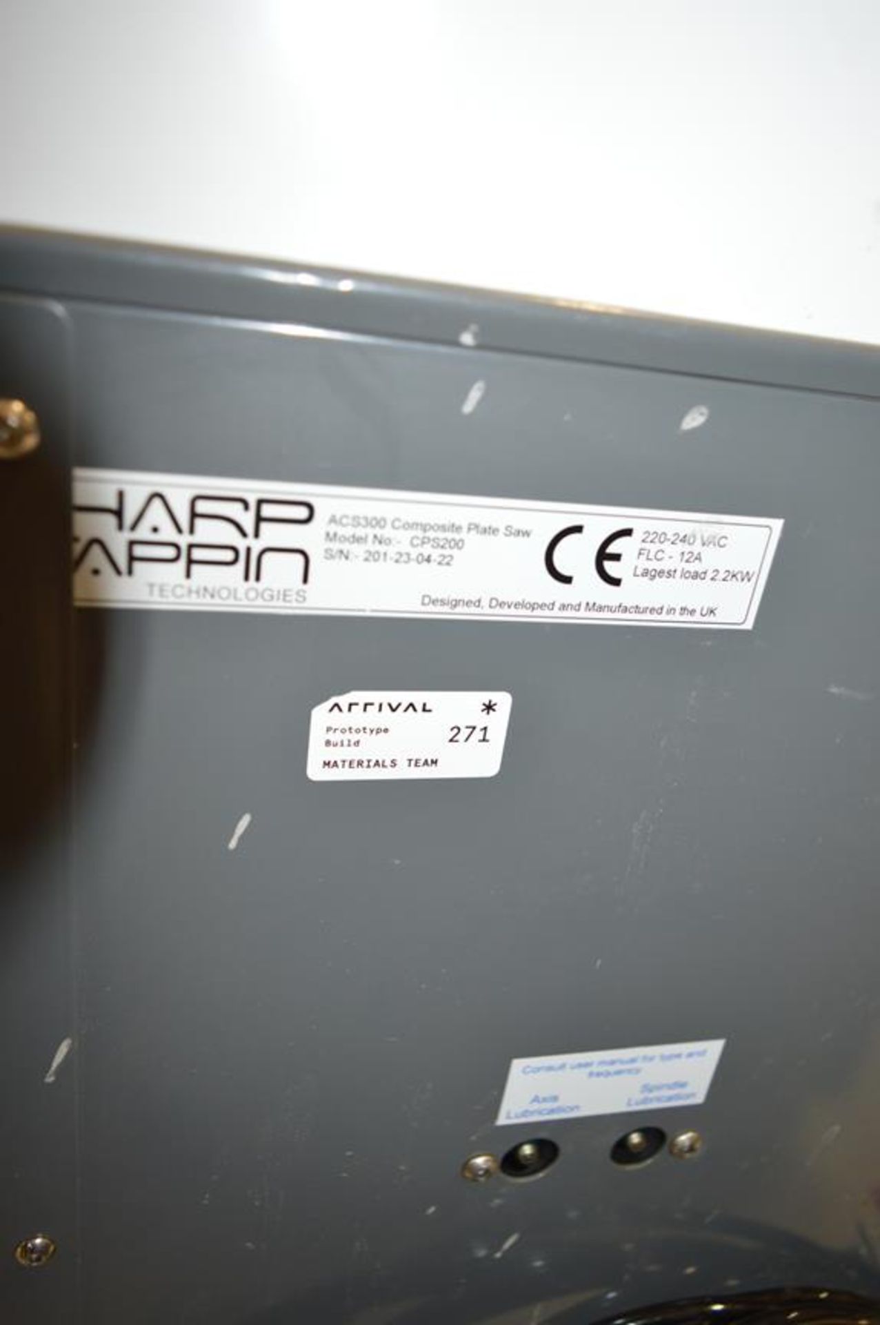 Compcut CPS200 composite plate saw, model ACS200, Serial No. 201230422 - Image 6 of 6