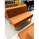 2x (no.) cloth upholstered bench seats