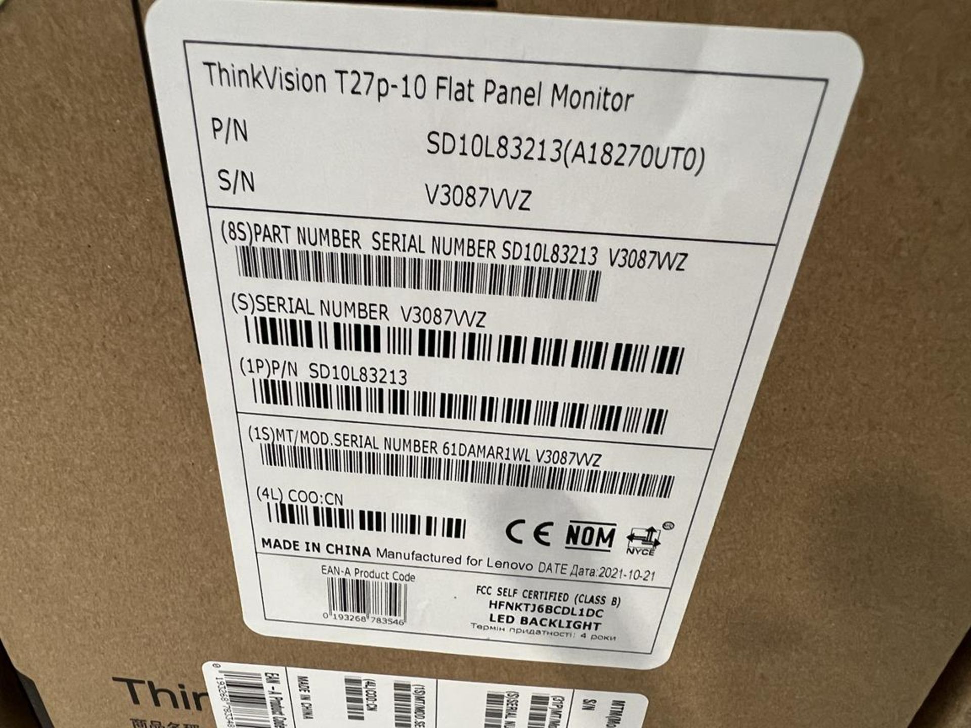 Lenovo, Thinkvision T27P-10 flat panel monitor (boxed) - Image 2 of 2