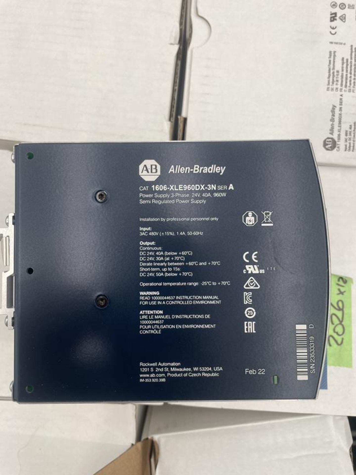 12x (no.) Allen-Bradley, 1606-XLE power supply units (boxed and unused) - Image 3 of 3