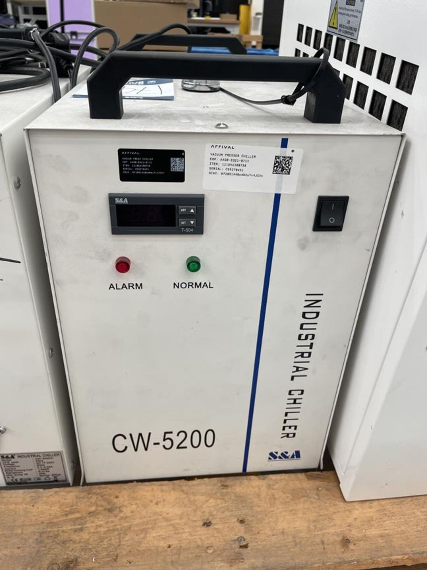 S&A, CW-5200 industrial chiller, Serial No. CS52670431