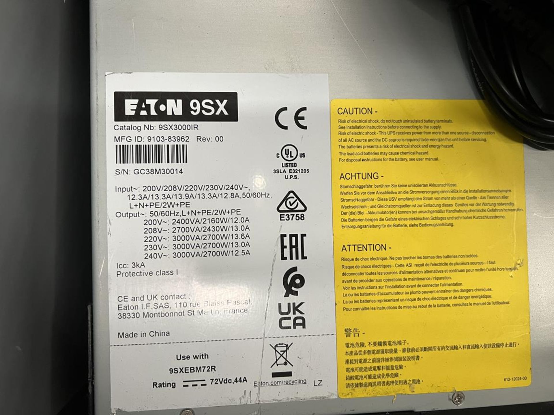 Box of 4x (no.) Eaton 9sx UPS, 1x (no.) Scheinder and 4x APC - Image 5 of 7