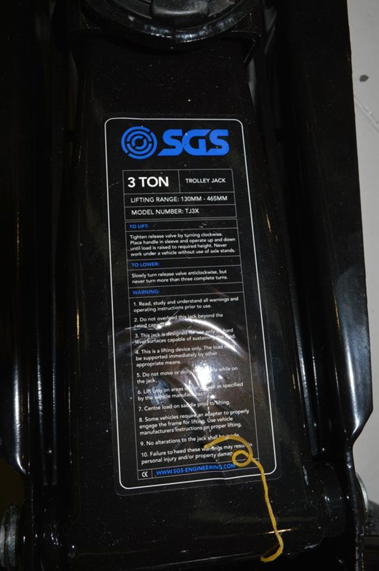 SGS, TJ3X 3T hydraulic trolley jack - Image 2 of 2