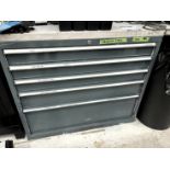 2x (no.) five drawer metal storage cabinets