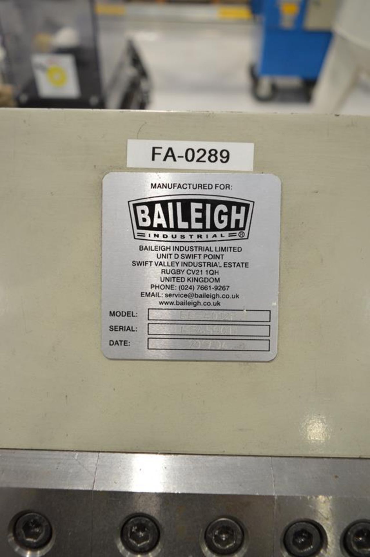 Baileigh, BB-4012F manual folder 1000mm wide, Serial No. UK5459011 (DOM: 2017) - Image 5 of 5