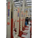 Stertil, Koni ST-10575FWA mobile single post car lift "set of 4", Serial No. 291456 (21), UM291458 (