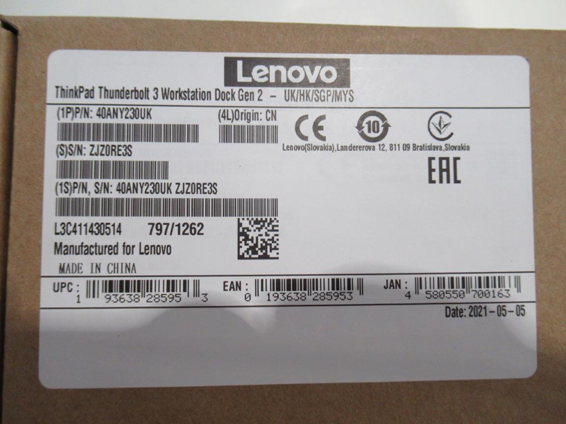 Lenovo, Thinkpad Thunderbolt Gen 2 workstation dock - Image 3 of 4