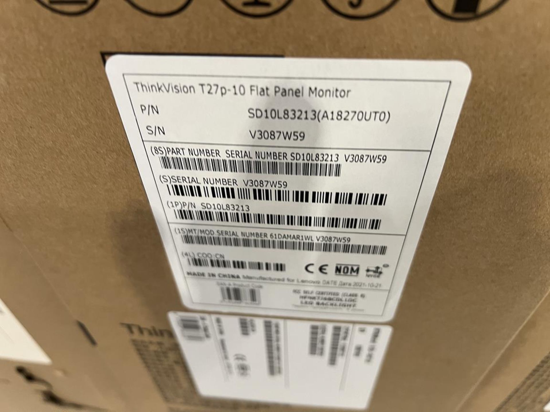 4x (no.) Lenovo, Thinkvision T27P-10 flat panel monitor (boxed) - Image 3 of 4