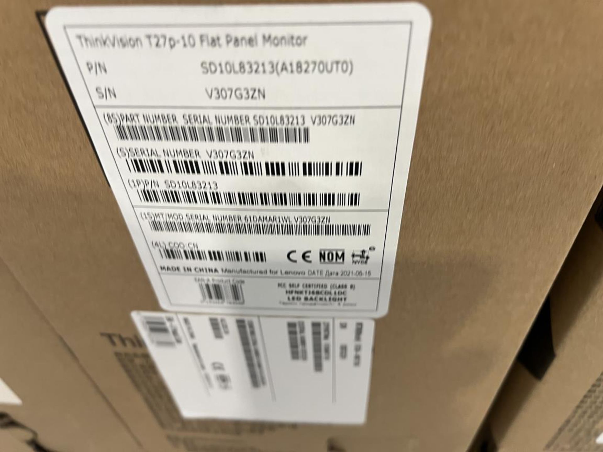 4x (no.) Lenovo, Thinkvision T27P-10 flat panel monitor (boxed) - Image 3 of 4