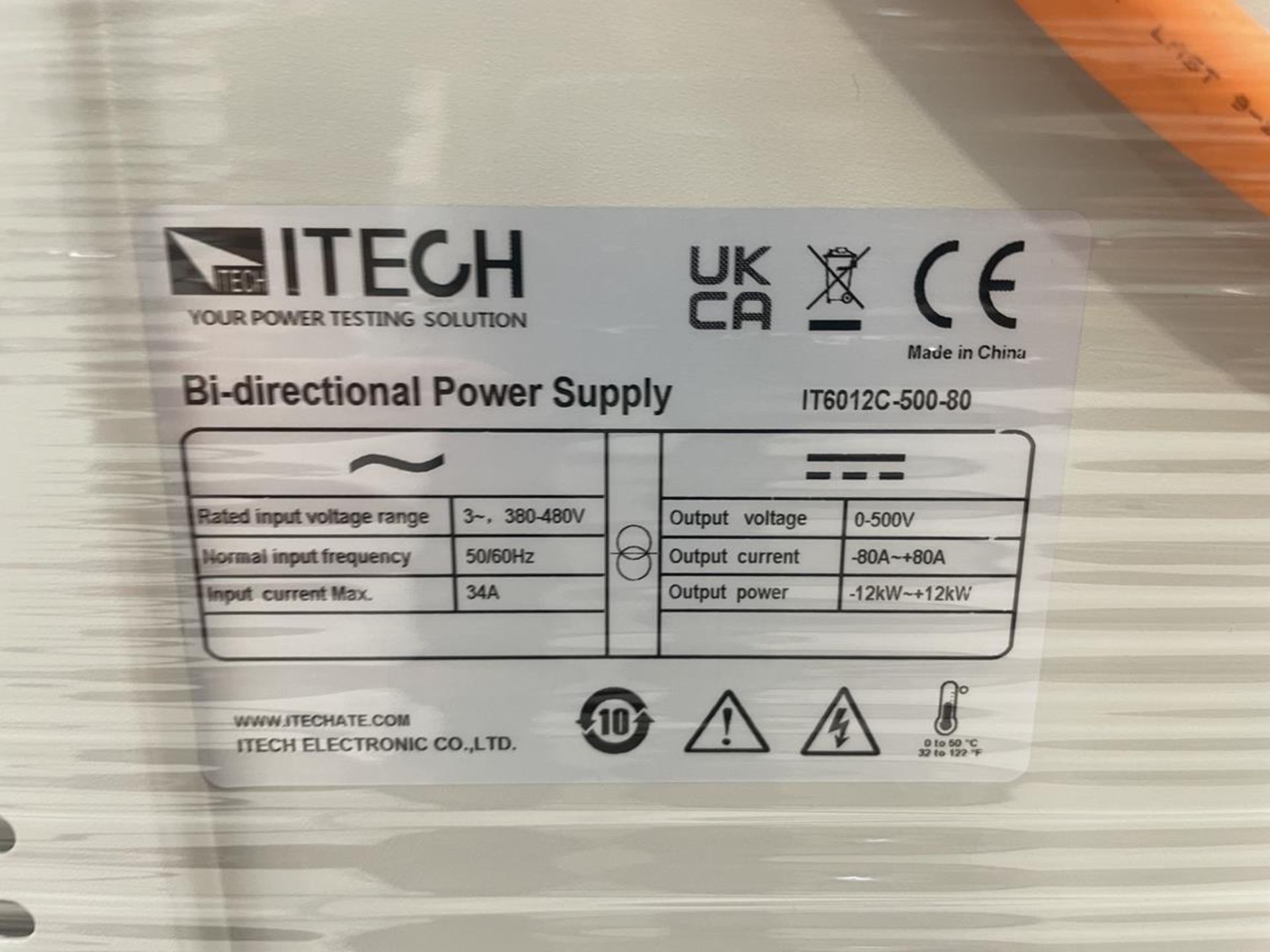 6x (no.) ITEC IT6012C-500-80 bi-directional power supply units in rack cabinet - Image 4 of 4