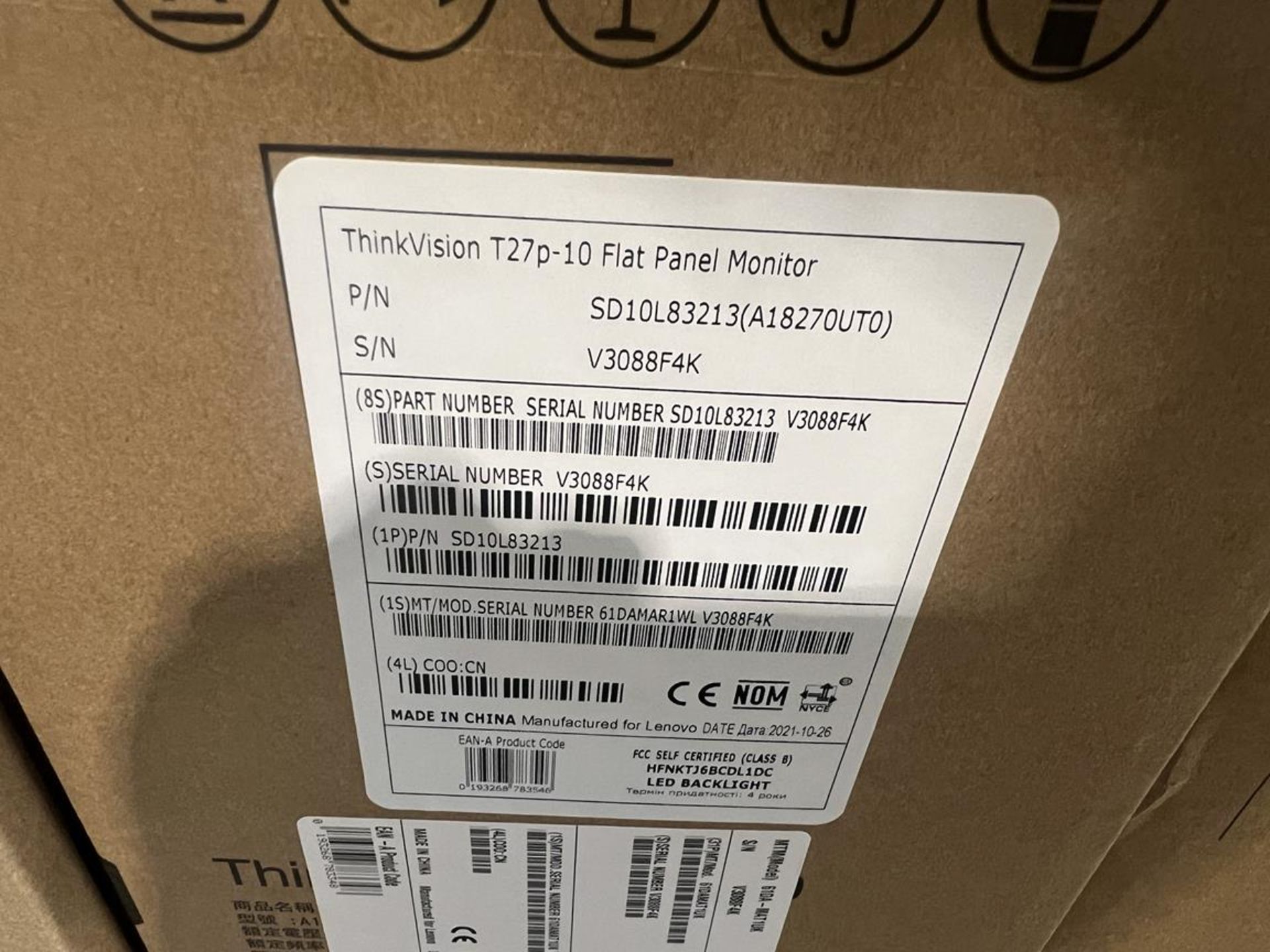 4x (no.) Lenovo, Thinkvision T27P-10 flat panel monitor (boxed) - Image 3 of 5