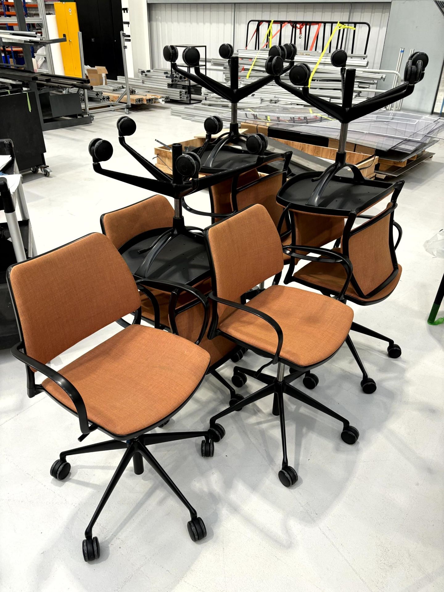 8x (no.) Stua, office chairs, cloth upholstered