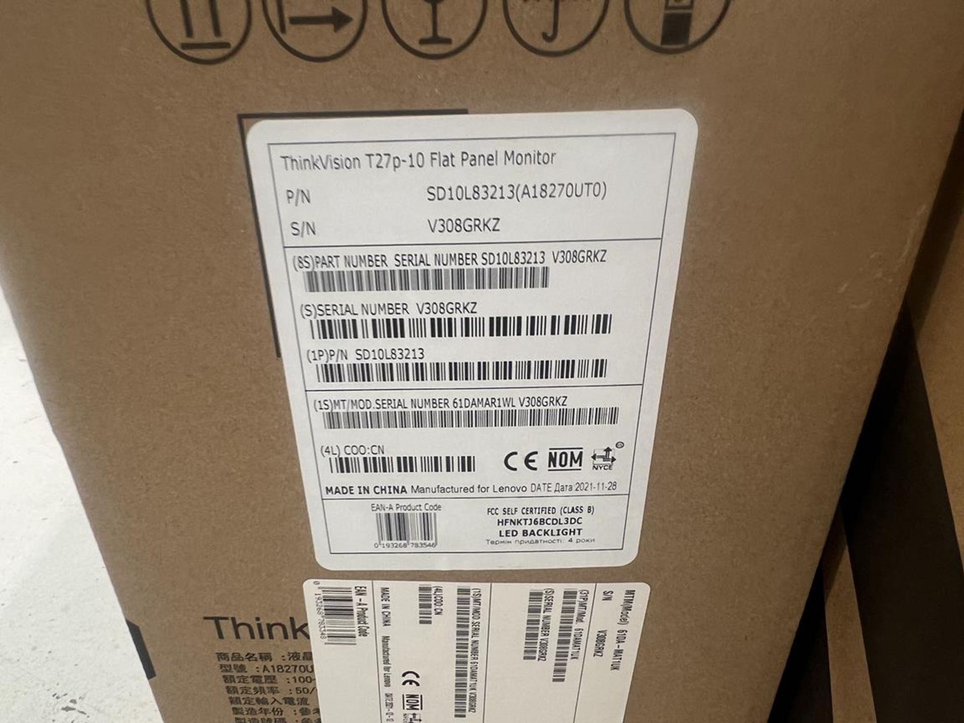 4x (no.) Lenovo, Thinkvision T27P-10 flat panel monitor (boxed) - Image 2 of 5