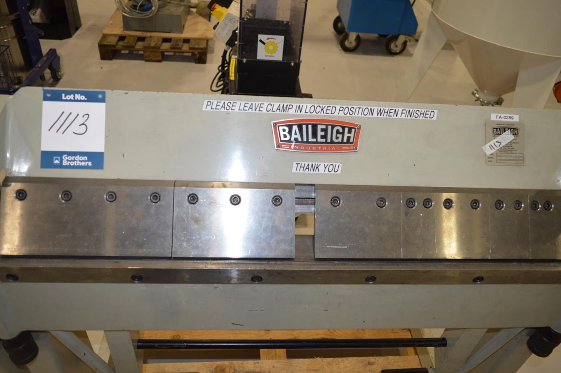 Baileigh, BB-4012F manual folder 1000mm wide, Serial No. UK5459011 (DOM: 2017) - Image 3 of 5