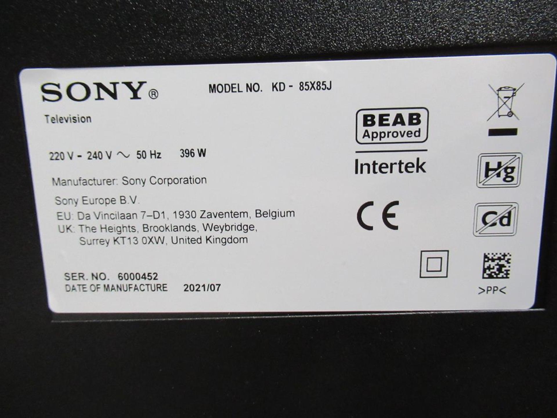 Sony, KD-85X85J 85" television - Image 4 of 5