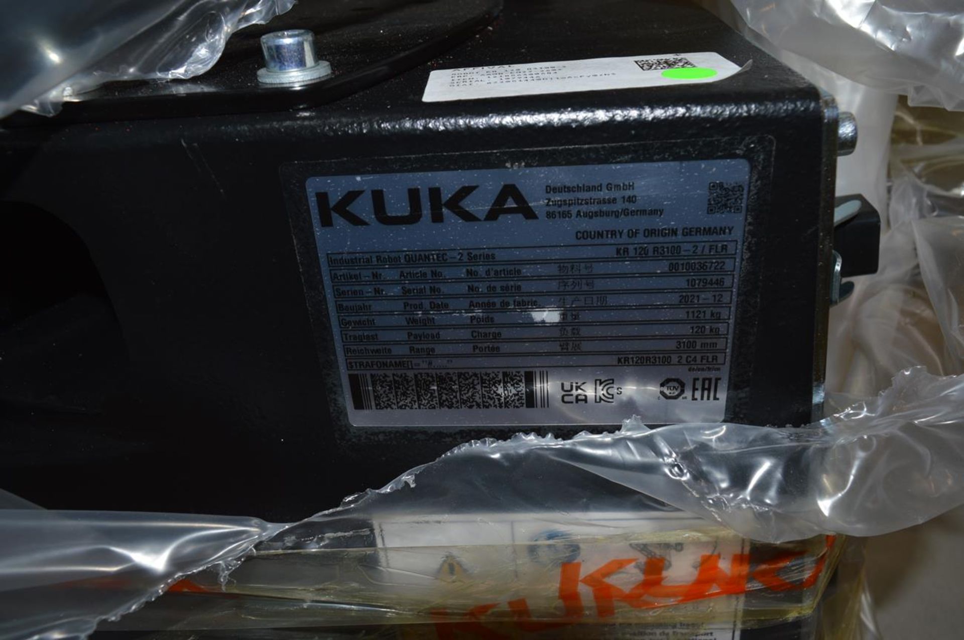 Kuka, KR120 R3100-2/FLR six axis robot, Serial No. 1079446 (DOM: 2021) with KRC4 controller, Serial - Bild 5 aus 6