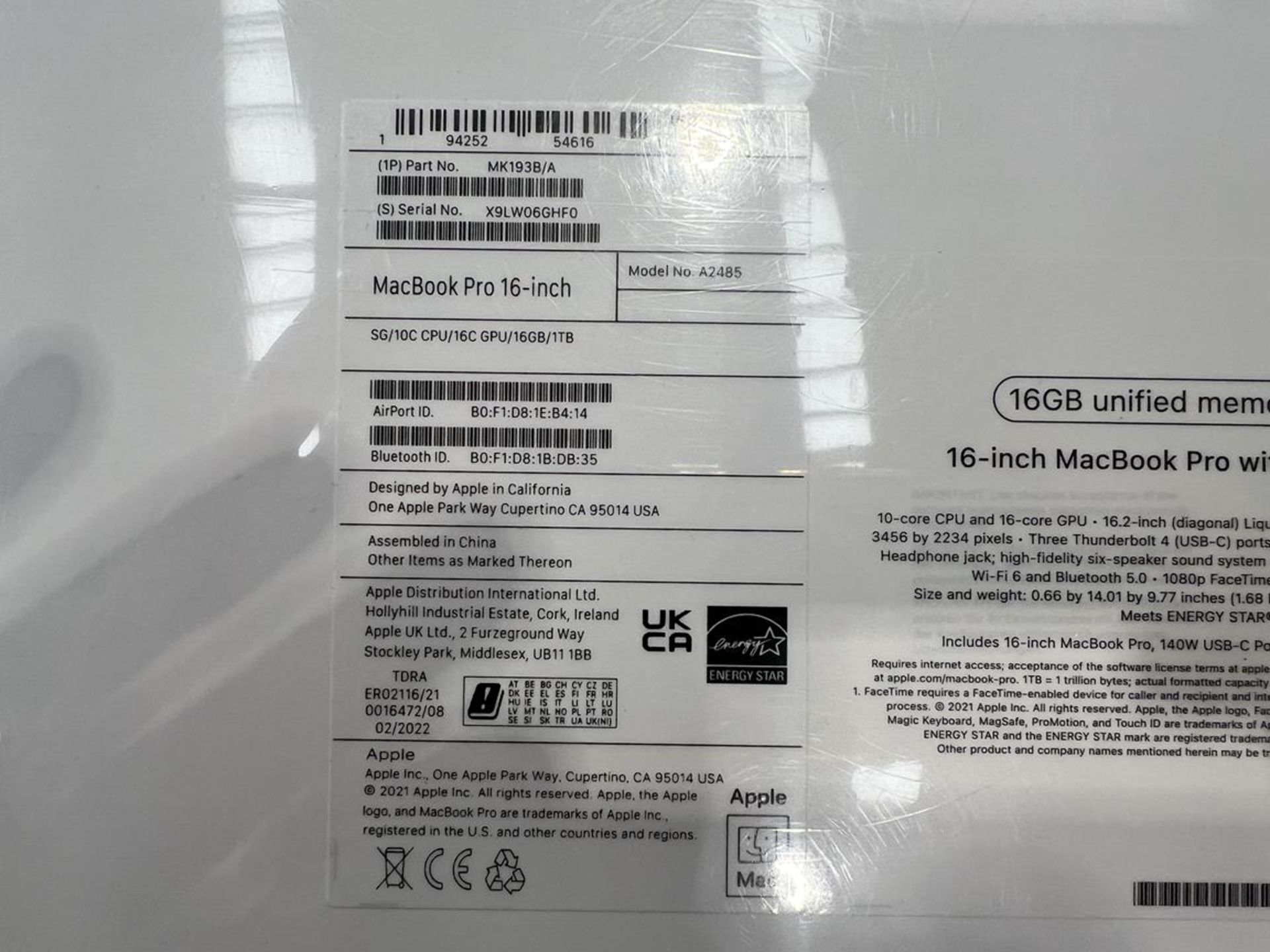 Apple, MacBook Pro 16" M1 Pro chip (factory sealed) - Image 3 of 3